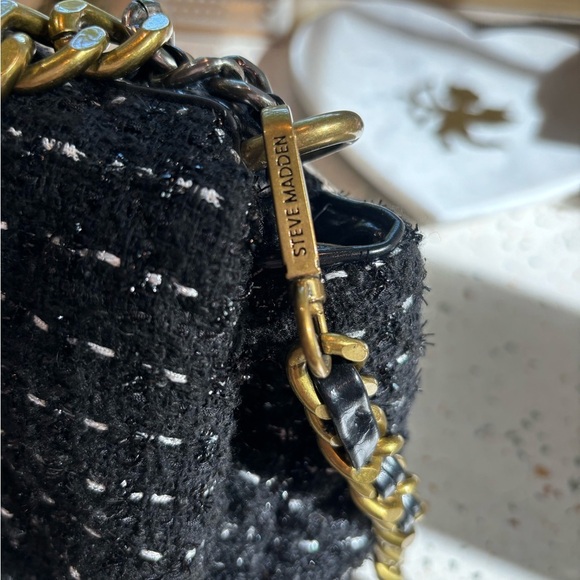 Steve Madden BTerra-T Quilted Fabric Chain Handbag with Padlock Closure - Picture 10 of 16